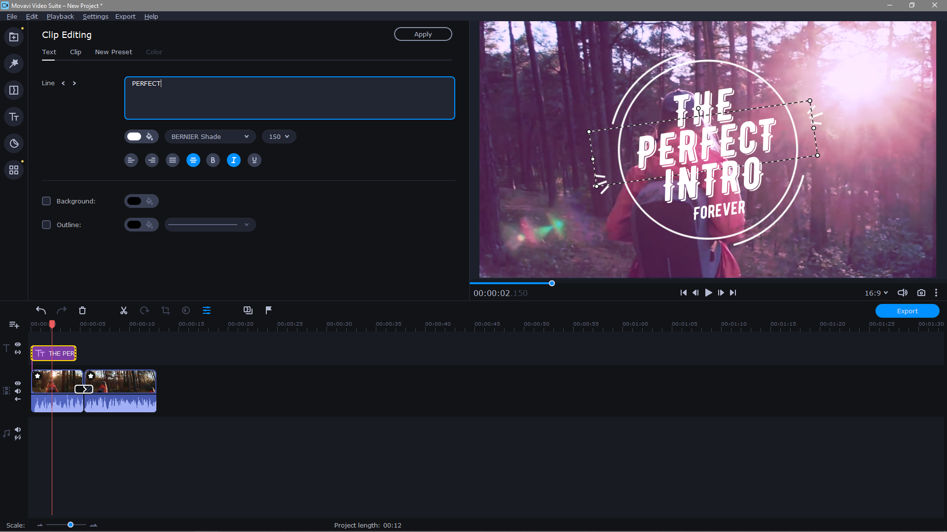 screenshot of Movavi Video Editor Plus